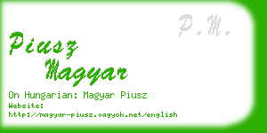 piusz magyar business card